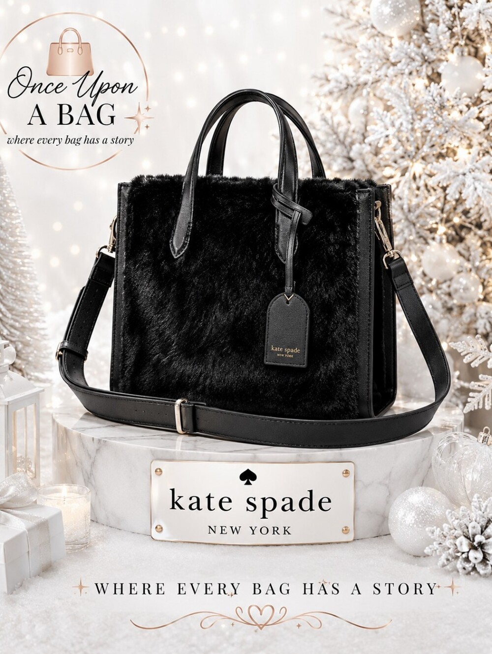 Kate Spade Manhattan Faux-Fur Tote K5501 New